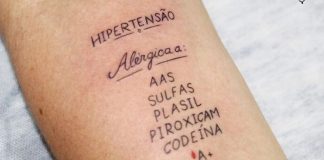 Tatuagem de segurança: arte com alertas de saúde Tatuagem de segurança: arte com alertas de saúde