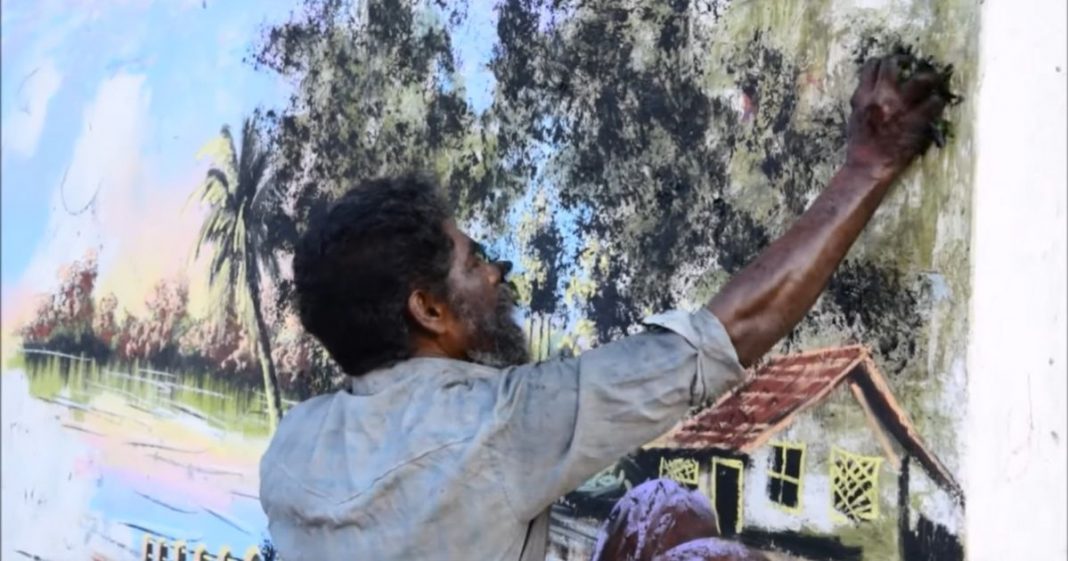 Morador de rua pinta murais incríveis usando apenas plantas, lama e pigmentos naturais