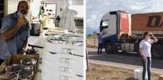 Churrascaria doa marmitas aos caminhoneiros que sofrem devido a pandemia Churrascaria doa marmitas aos caminhoneiros que sofrem devido a pandemia