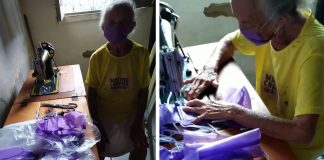 Idosa de 87 anos confecciona máscaras de proteção para distribuir gratuitamente Idosa de 87 anos confecciona máscaras de proteção para distribuir gratuitamente