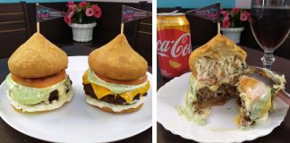 Lanchonete no interior de São Paulo cria Hambúrguer de coxinha! Lanchonete no interior de São Paulo cria Hambúrguer de coxinha!