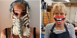 Pessoas mostram máscaras criativas para usar durante a pandemia Pessoas mostram máscaras criativas para usar durante a pandemia