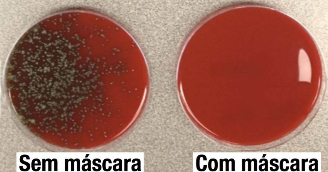 Cientista demonstra o efeito de usar uma máscara e o que acontece quando não se usa