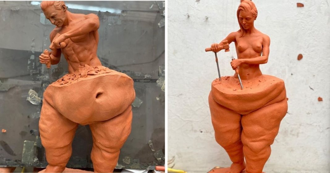 Esculturas deste artista mexicano mostram o trabalho árduo para conquistar o ‘corpo perfeito’