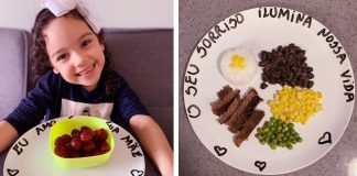 Mãe deixa mensagens de amor e respeito em todas as refeições da filha Mãe deixa mensagens de amor e respeito em todas as refeições da filha