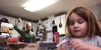 Pai viraliza após dançar por engano no fundo do vídeo para a escola da filha Pai viraliza após dançar por engano no fundo do vídeo para a escola da filha