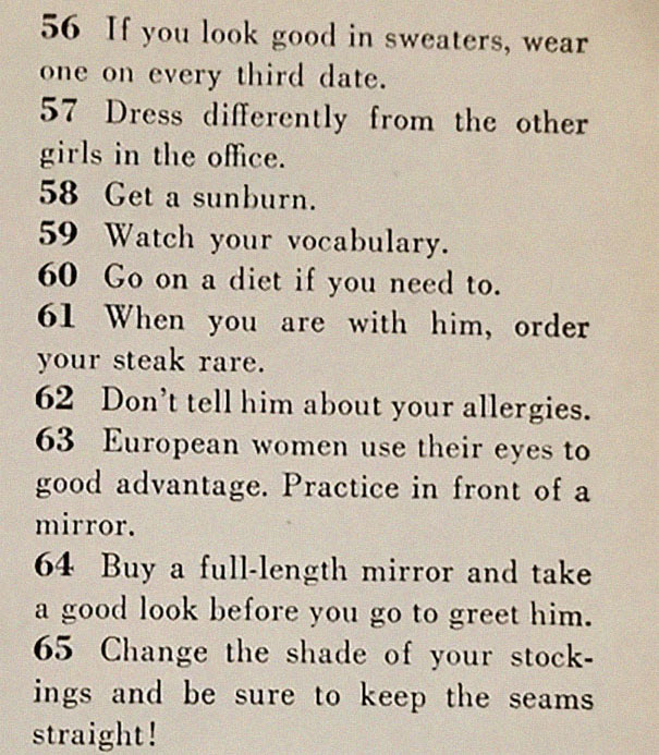 ideiasnutritivas.com - Artigo de 1958 com '129 MANEIRAS DE CONSEGUIR UM MARIDO' mostra o quanto o mundo mudou