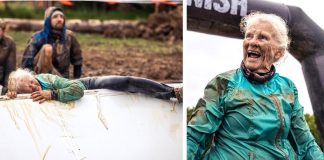 Mulher de 81 anos completa sua segunda corrida com obstáculos enormes Mulher de 81 anos completa sua segunda corrida com obstáculos enormes