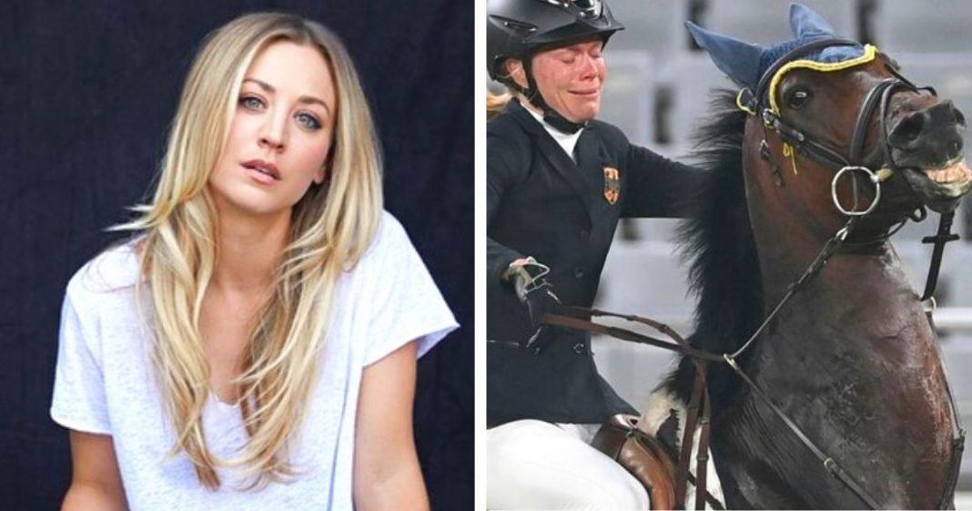 Atriz Kaley Cuoco quer comprar cavalo maltratado nas Olimpíadas: “Diga-me um preço”