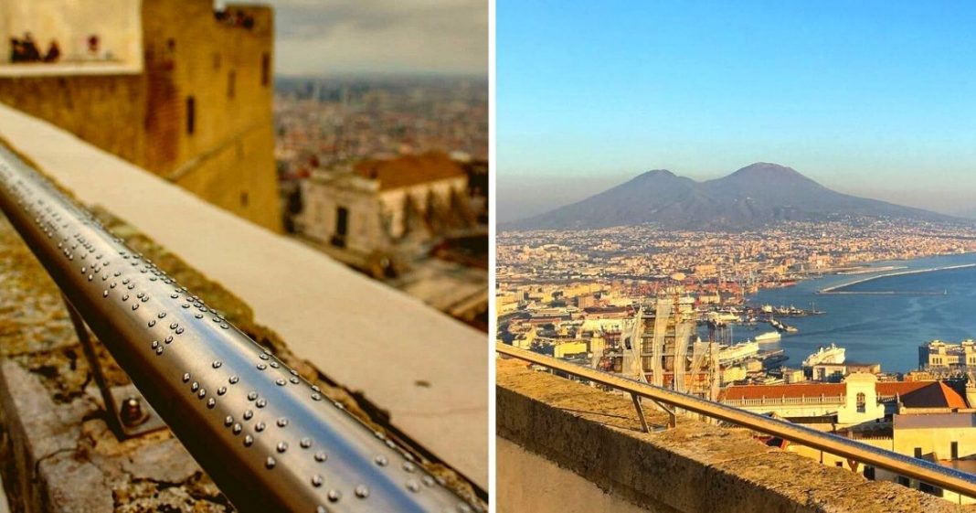 Corrimão em Braille na Itália descreve aos cegos como é a paisagem do caminho turístico