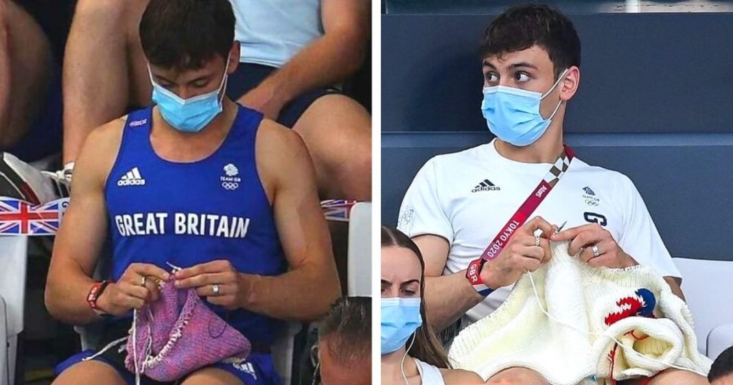 Ouro em Tóquio, mas foi o tricô que tornou Tom Daley destaque das olímpiadas nas redes sociais