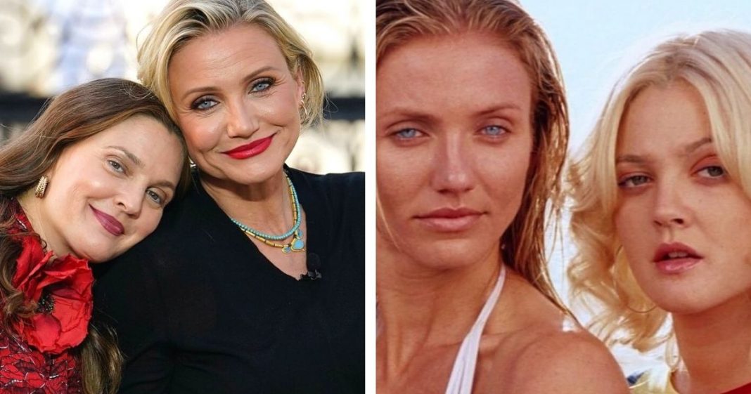 Drew Barrymore e Cameron Diaz mostram sua amizade exibindo beleza natural, sem filtros