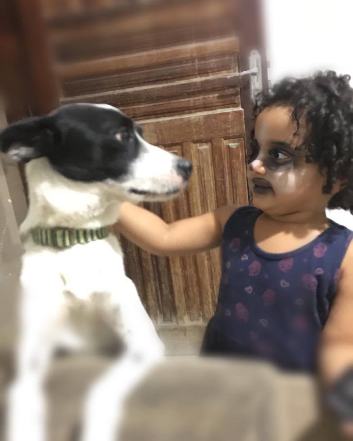 ideiasnutritivas.com - Menina de 3 anos é flagrada se maquiando para parecer o cachorro da casa: é seu melhor amigo