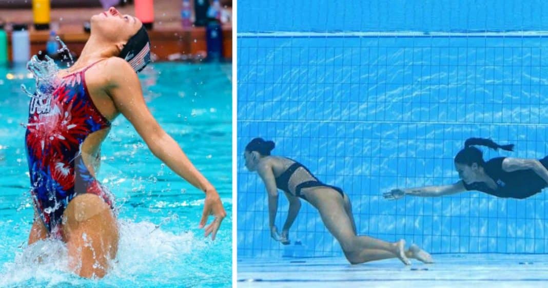 Nadadora americana desmaia e afunda na piscina durante apresentação de nado sincronizado
